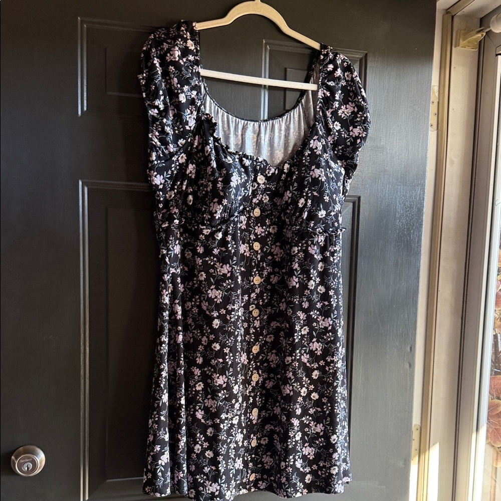 No Boundaries Black Floral Mini Dress